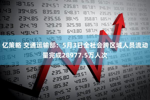 亿策略 交通运输部：5月3日全社会跨区域人员流动量完成28977.5万人次
